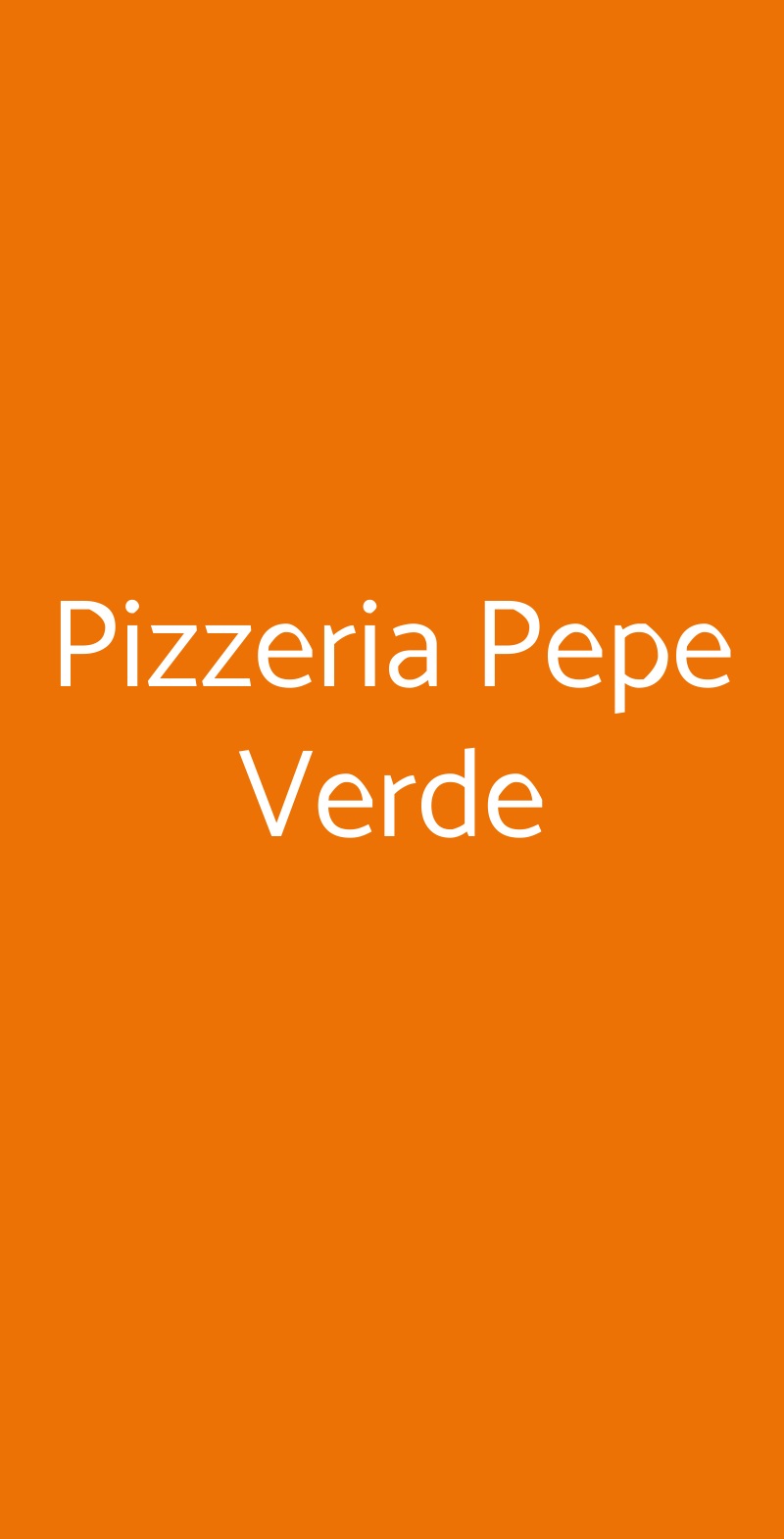 Pizzeria Pepe Verde Verona menù 1 pagina