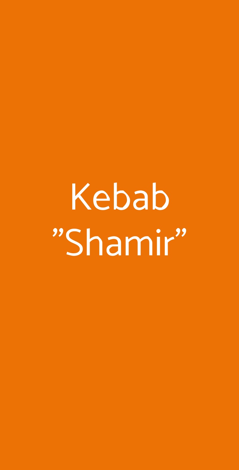 Kebab "Shamir" Verona menù 1 pagina