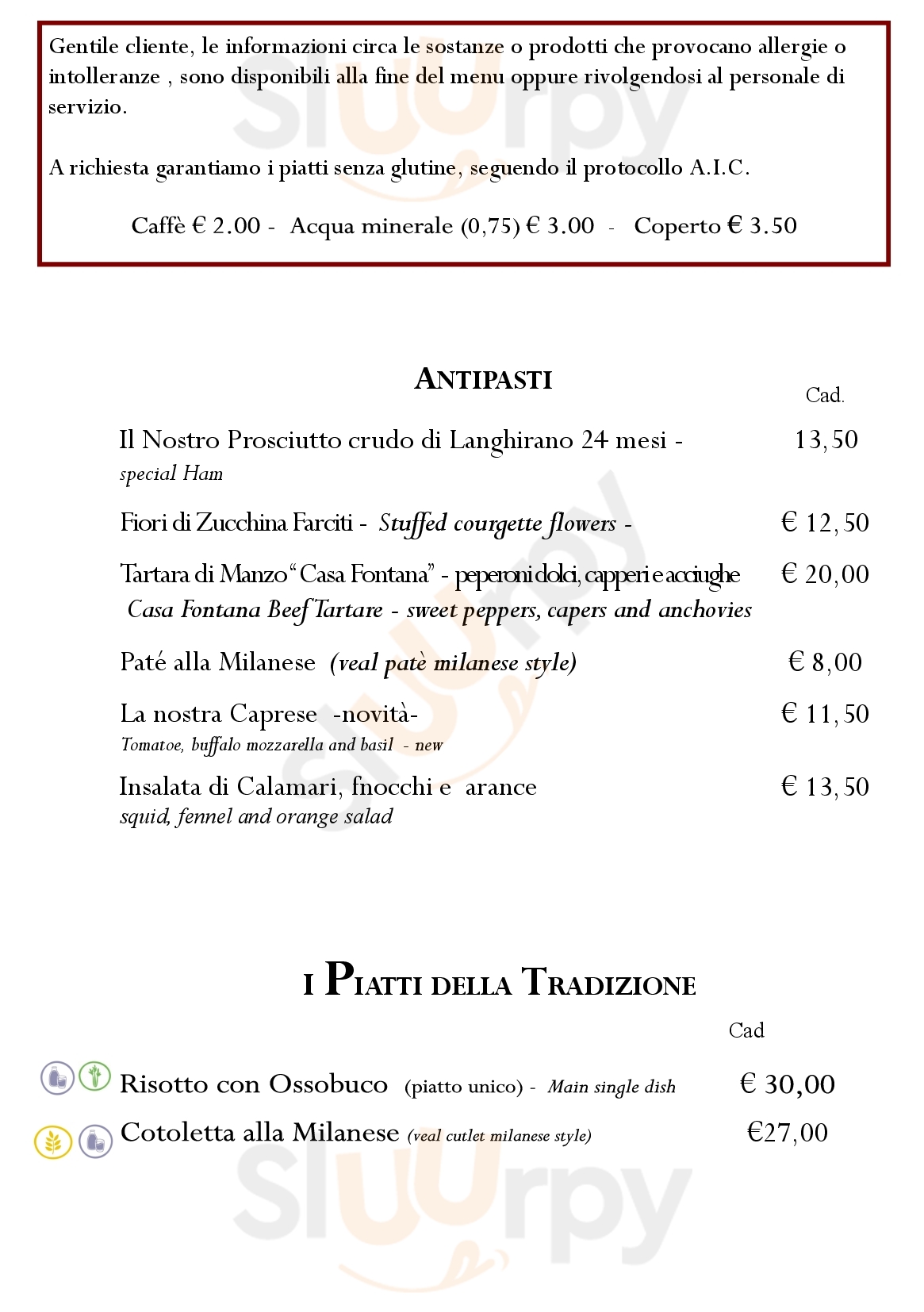 Casa Fontana-23 Risotti Milano menù 1 pagina
