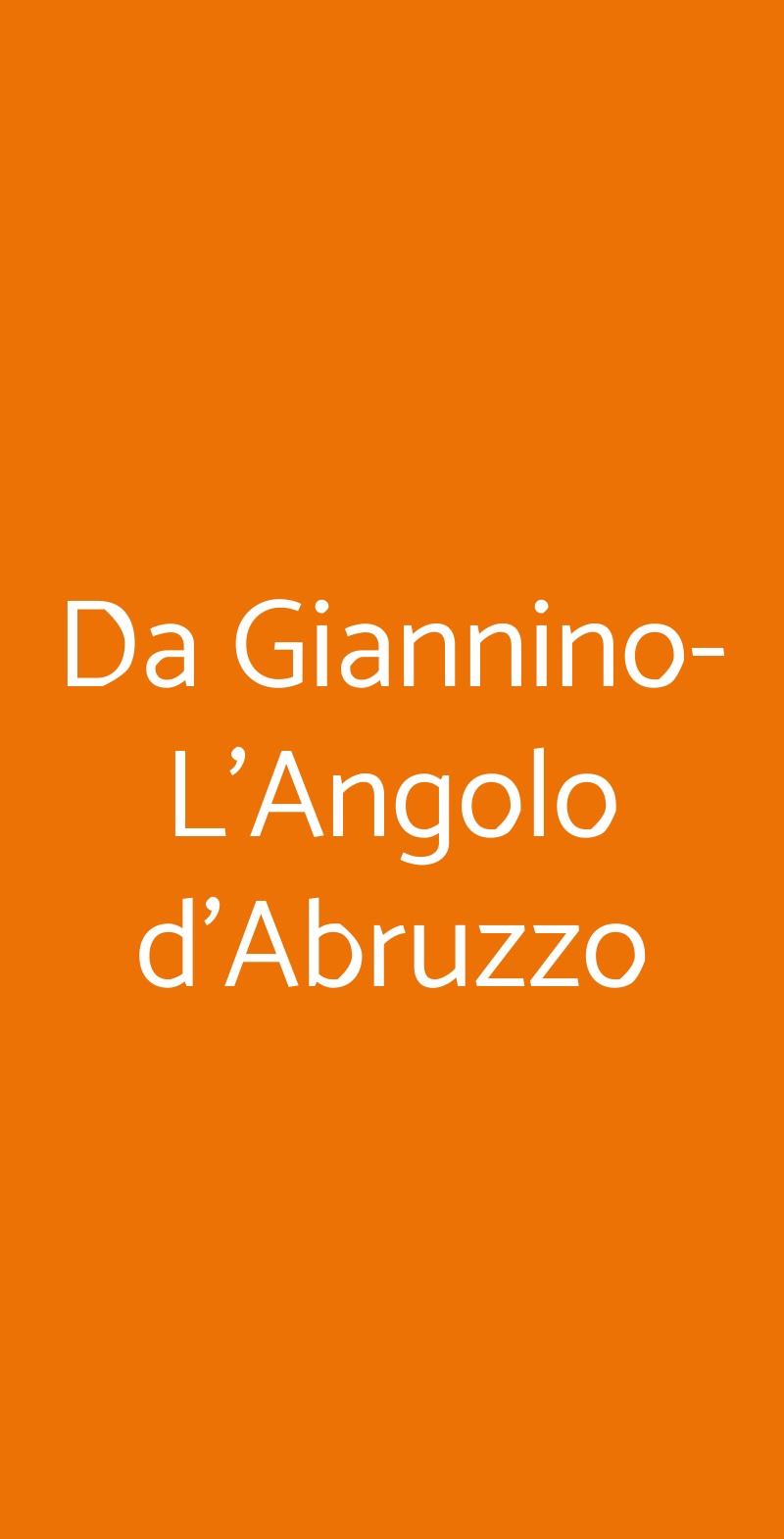 Da Giannino-L'Angolo d'Abruzzo MILANO menù 1 pagina