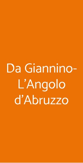 Da Giannino-l'angolo D'abruzzo, MILANO