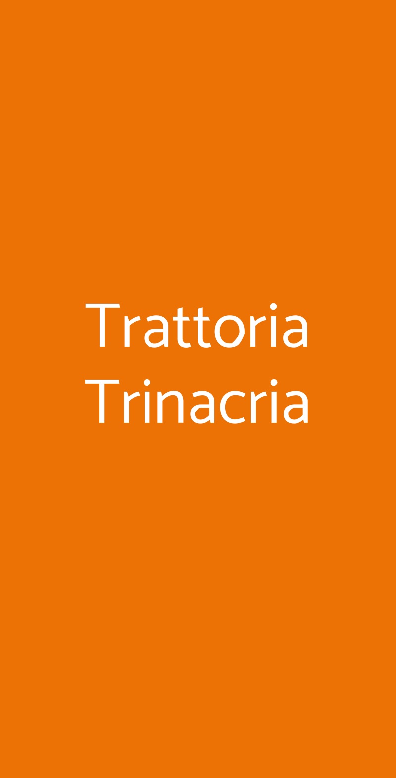 Trattoria Trinacria Milano menù 1 pagina