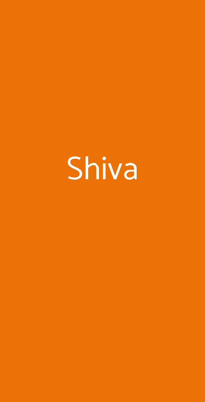 Shiva Milano menù 1 pagina
