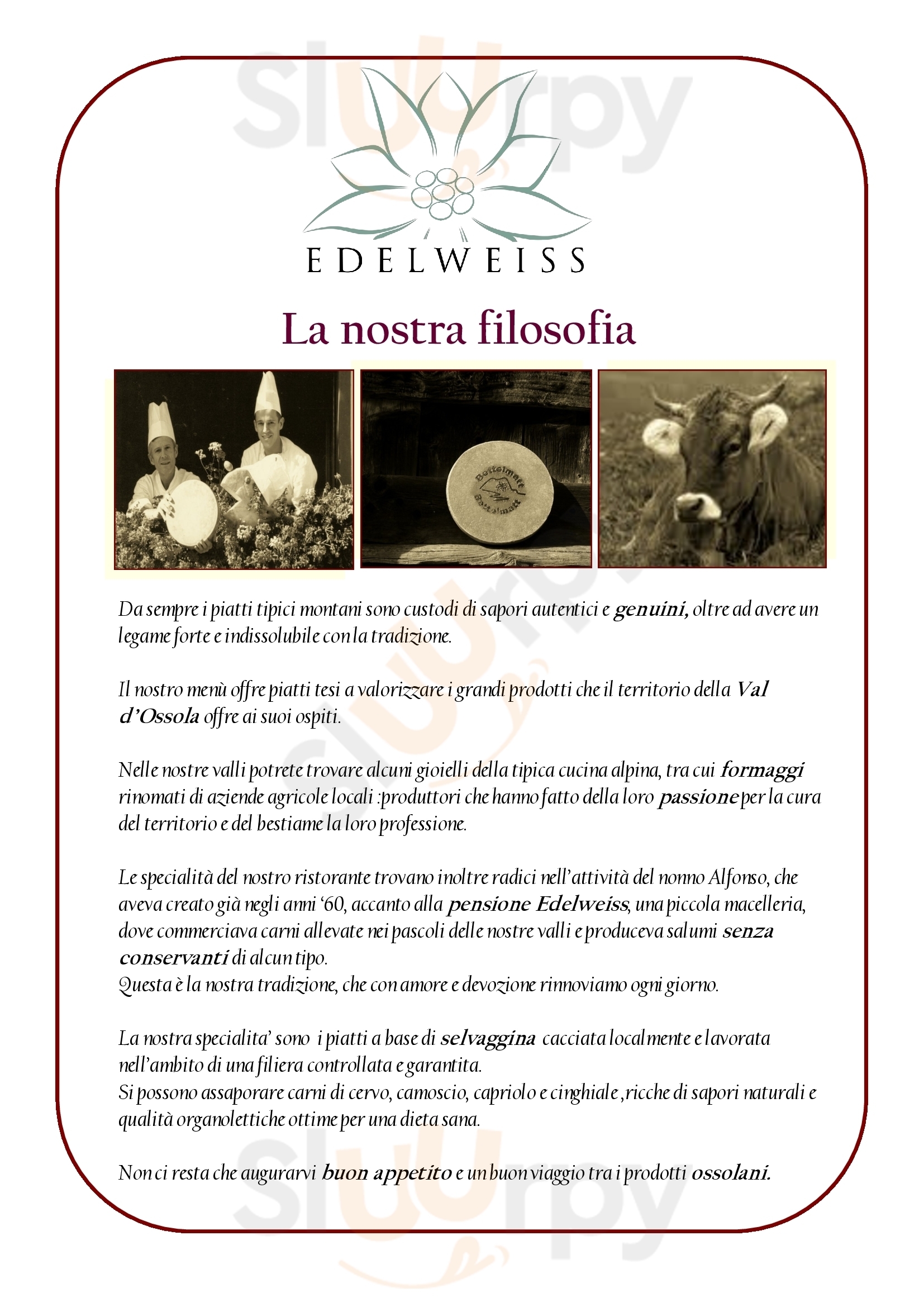 Edelweiss Crodo menù 1 pagina