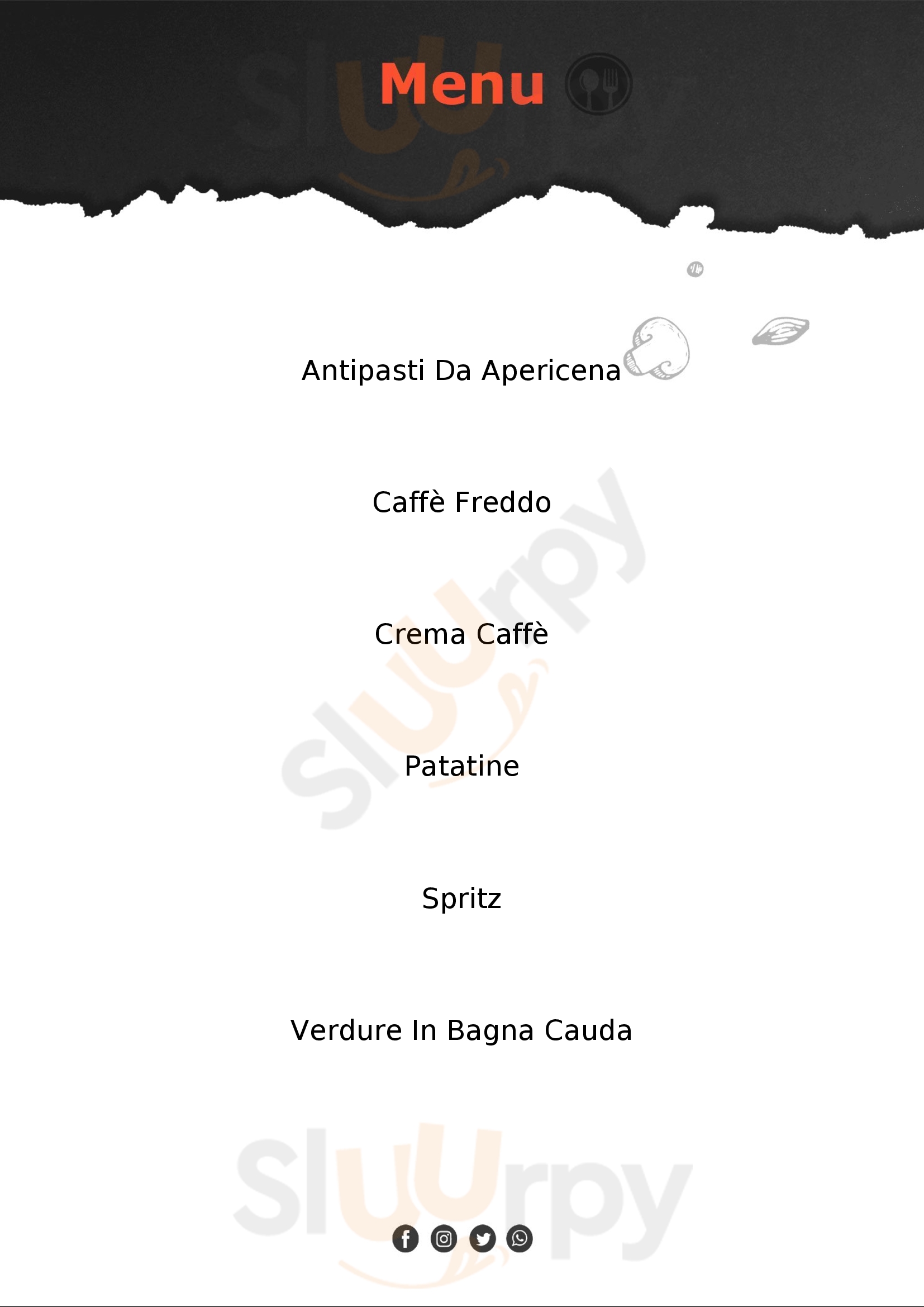Caffe Roma Ivrea menù 1 pagina