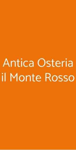 Antica Osteria Il Monte Rosso, Suna