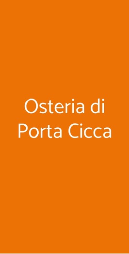 Osteria Di Porta Cicca, Milano