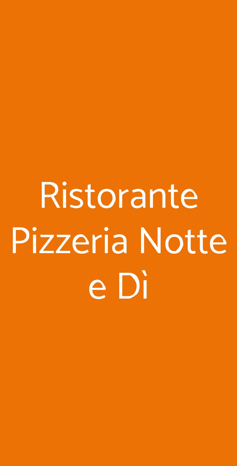 Ristorante Pizzeria Notte e Dì Cervia menù 1 pagina