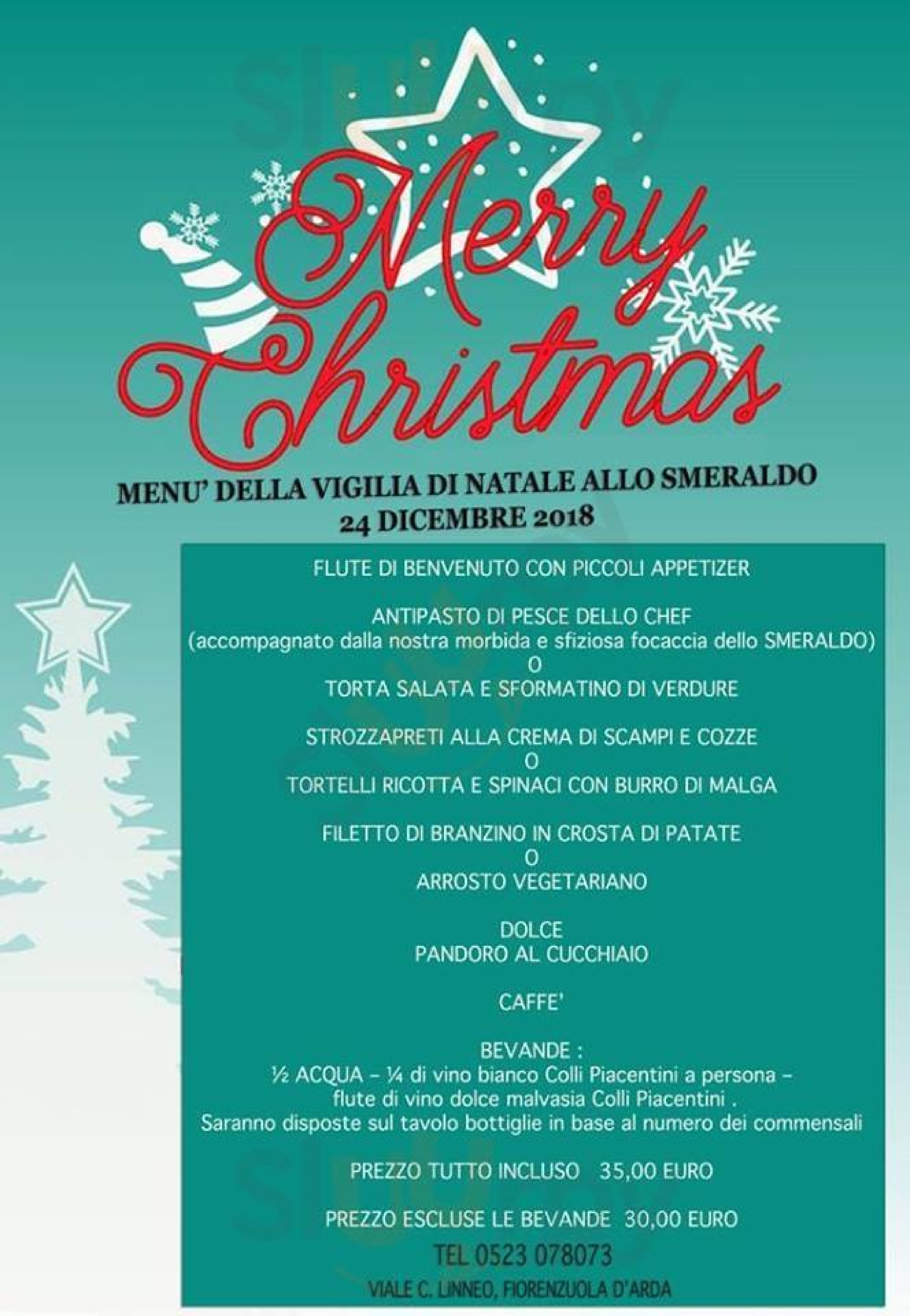 Menu Di Natale A 35 Euro.Ristorante Pizzeria Lo Smeraldo Menu Natale 2018 Sluurpy It