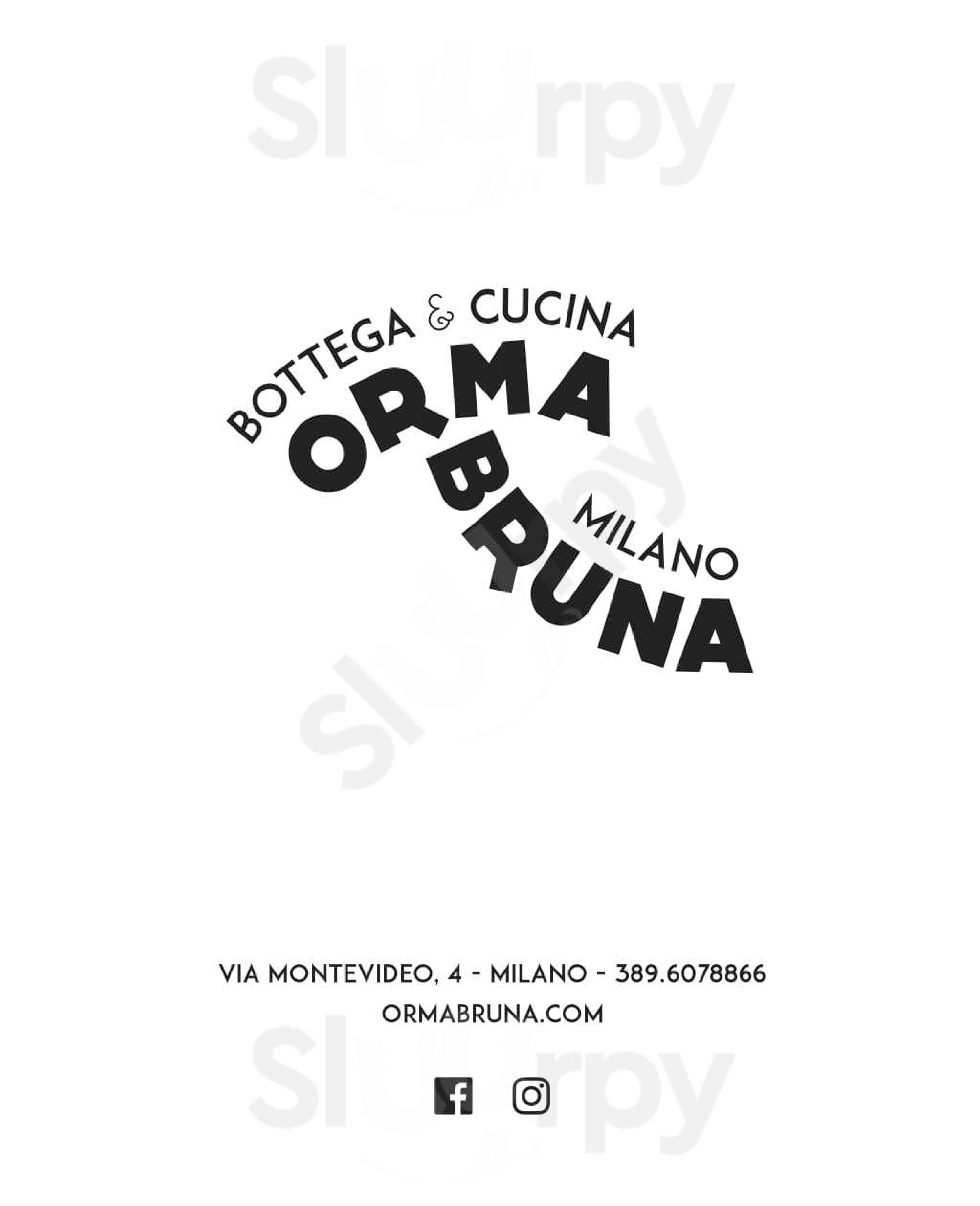 Ristorante Orma Bruna Milano menù 1 pagina