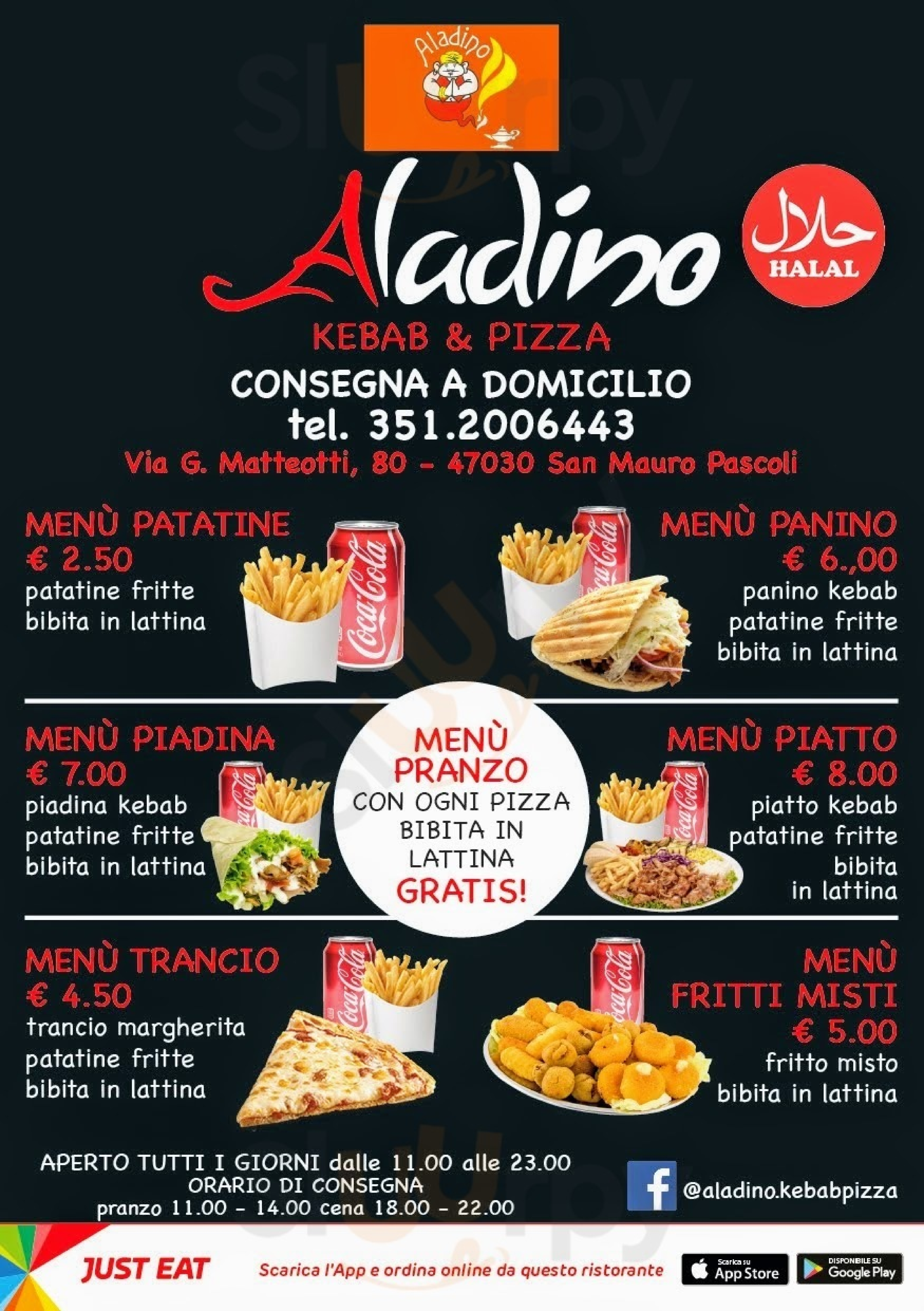 Aladino Kebab & Pizza San Mauro Pascoli menù 1 pagina