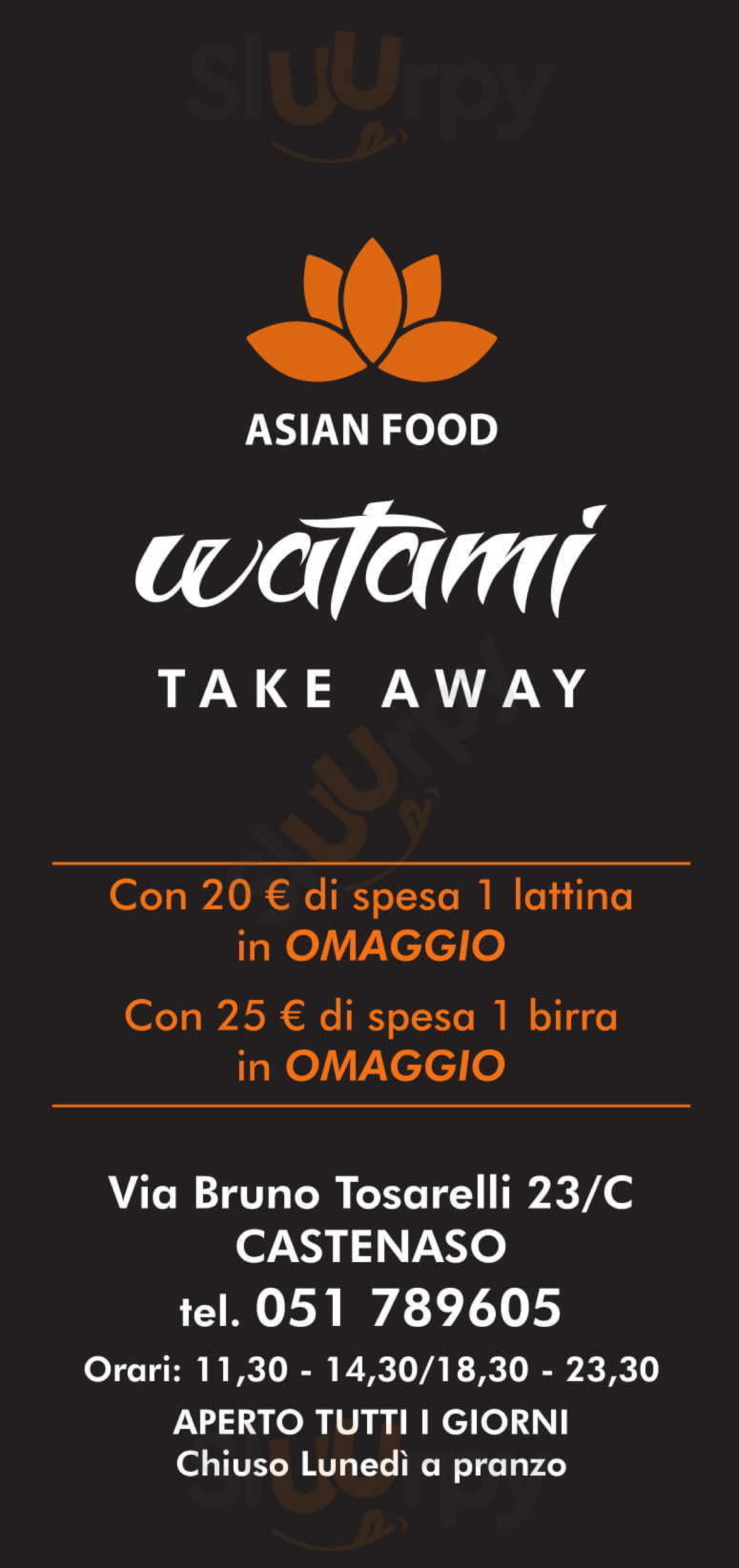 Watami Asian Food Castenaso menù 1 pagina
