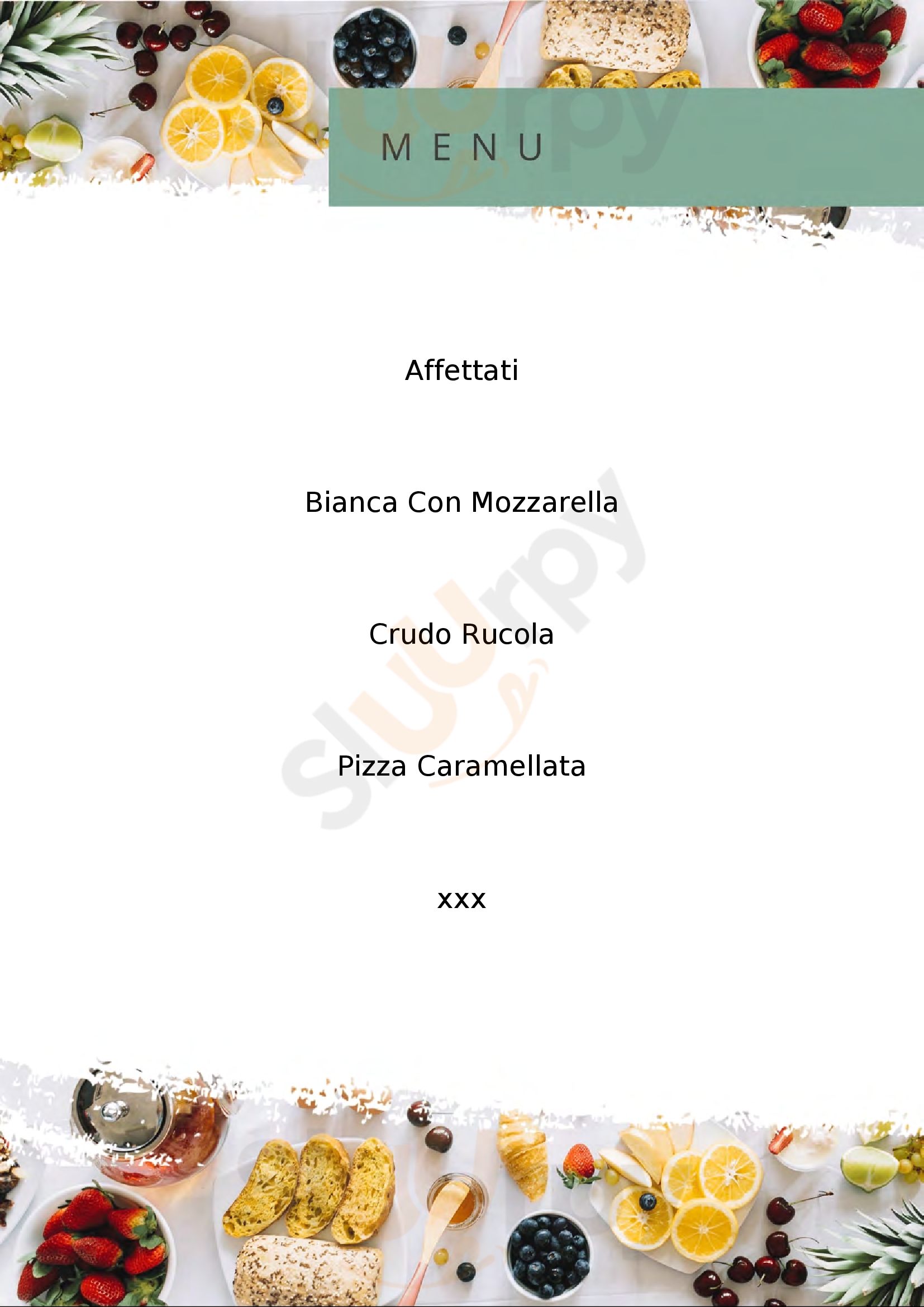 Ristorante Pizzeria Manfredi Piacenza menù 1 pagina