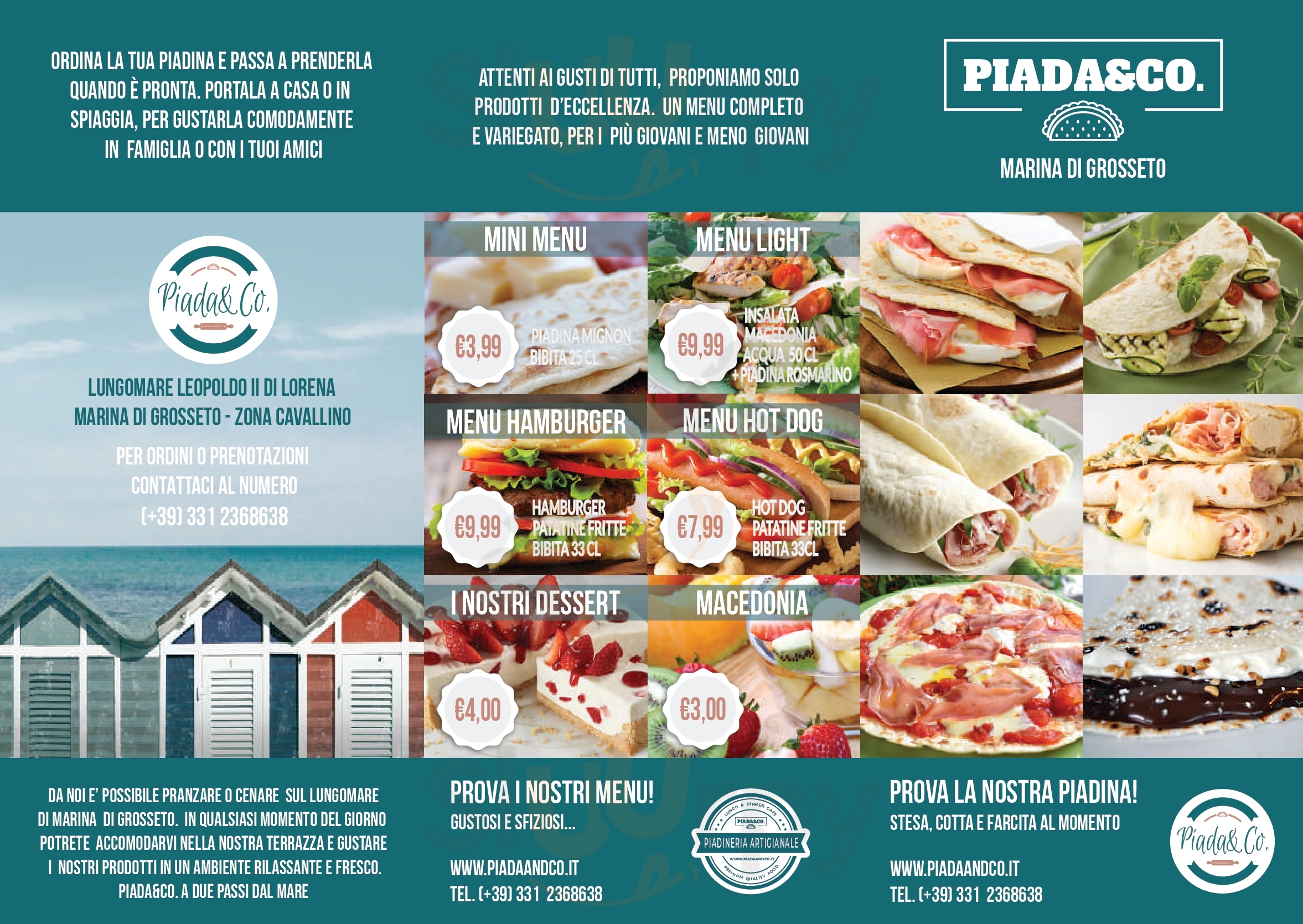 Piada & Co. Marina di Grosseto menù 1 pagina