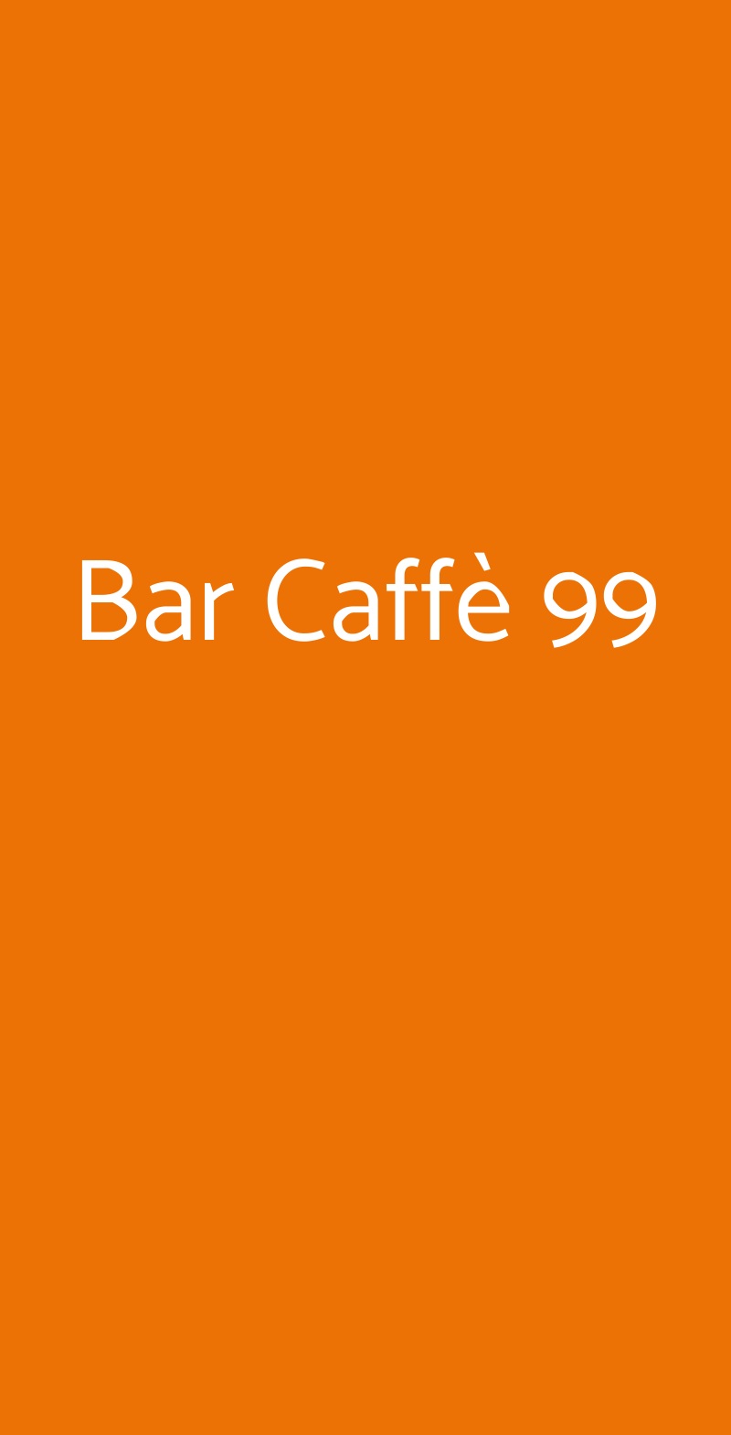 Bar Caffè 99 Torino menù 1 pagina