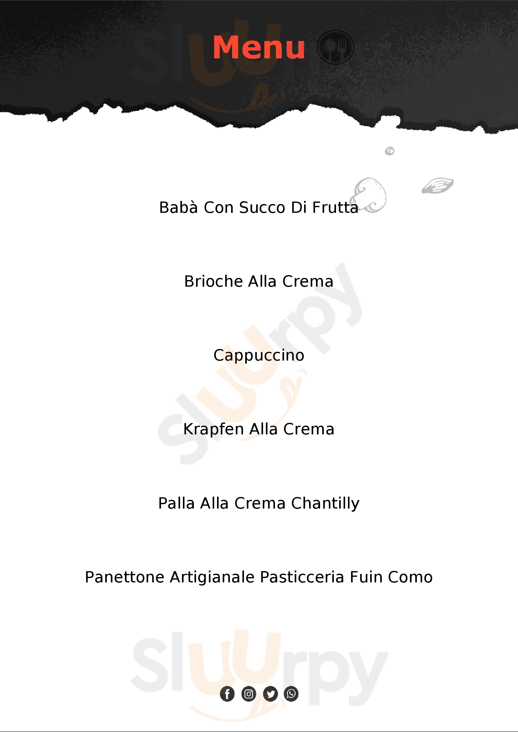 Pasticceria FUIN Como menù 1 pagina