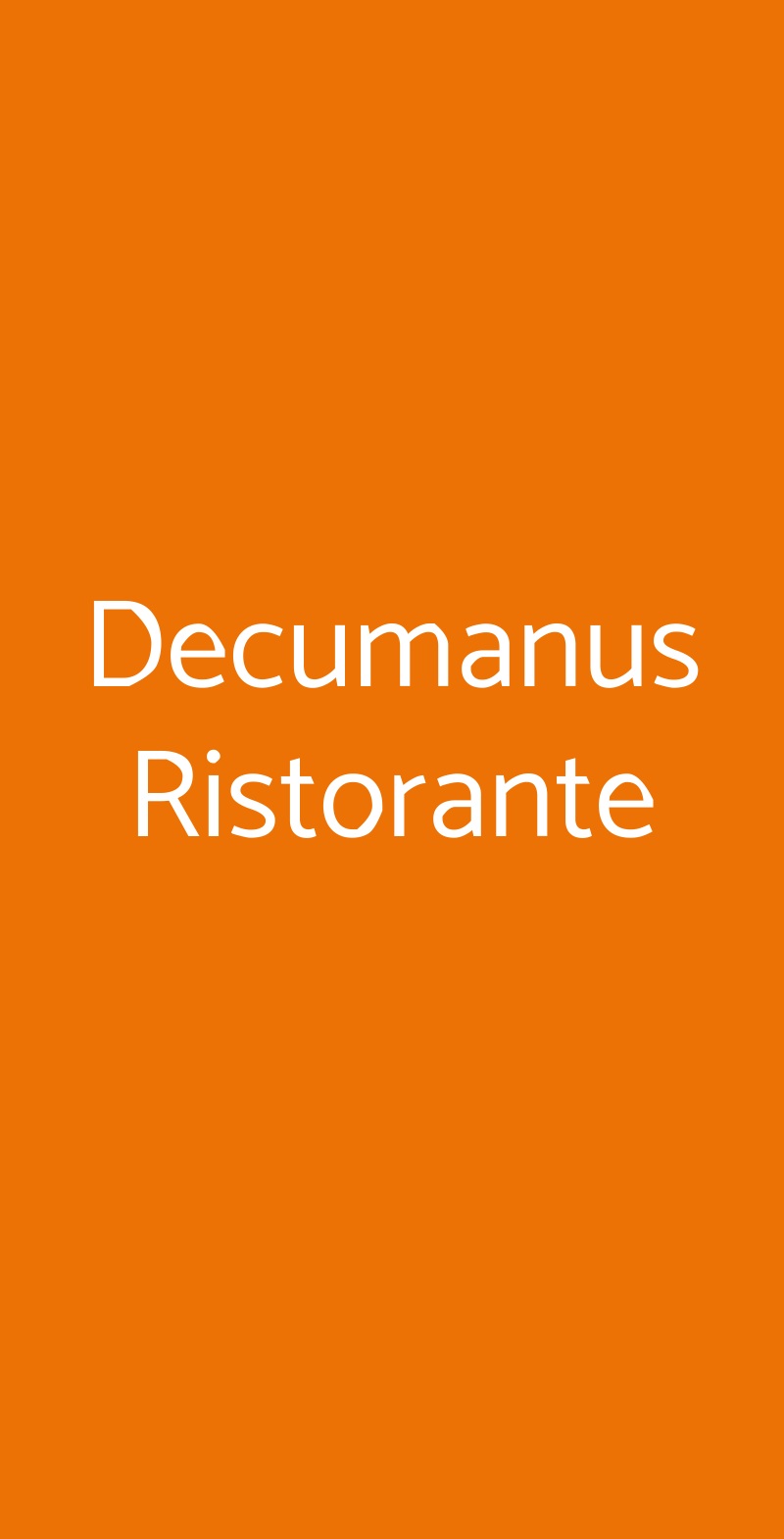 Decumanus Ristorante Firenze menù 1 pagina