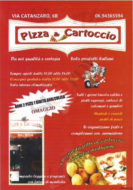 PIZZA & CARTOCCIO Roma menù 1 pagina