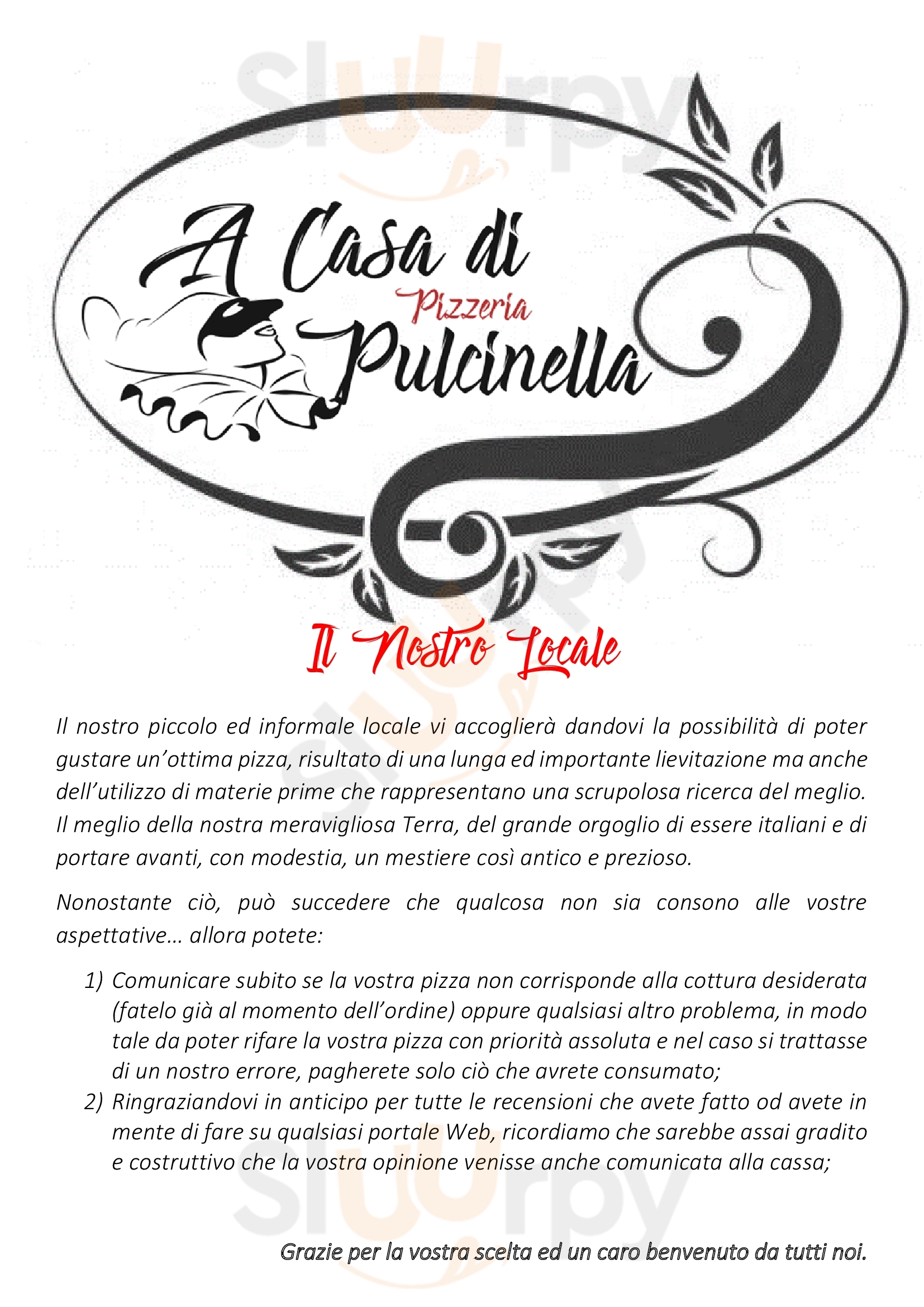 A casa di Pulcinella Torino menù 1 pagina