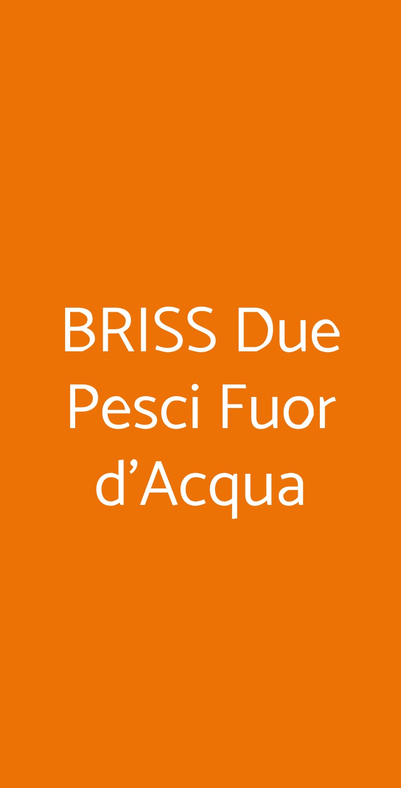 BRISS Due Pesci Fuor d'Acqua Torino menù 1 pagina