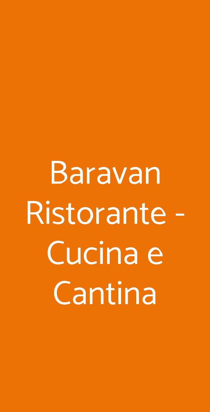 Baravan Ristorante - Cucina e Cantina Torino menù 1 pagina