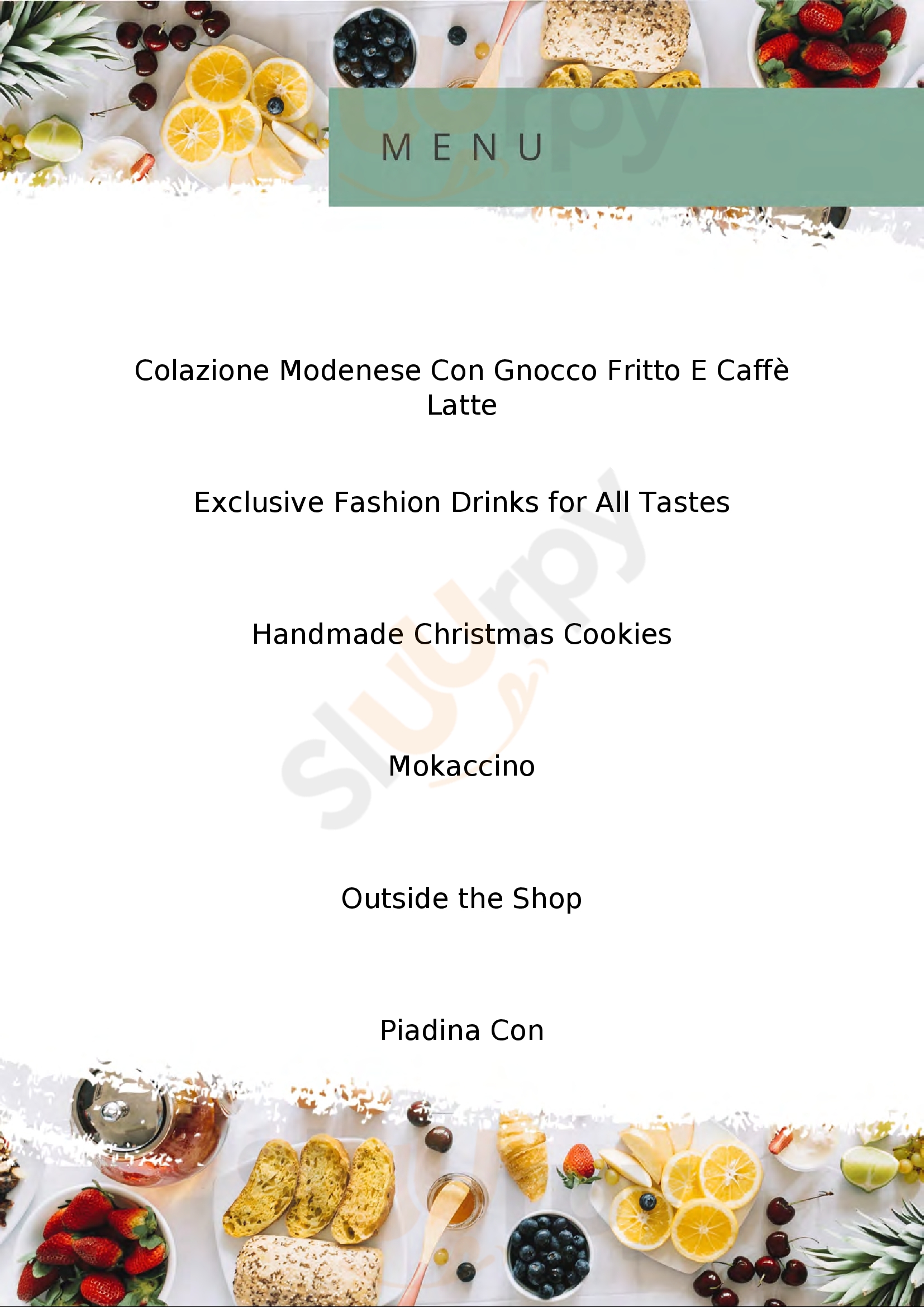 Mokaccino Cafe Modena menù 1 pagina