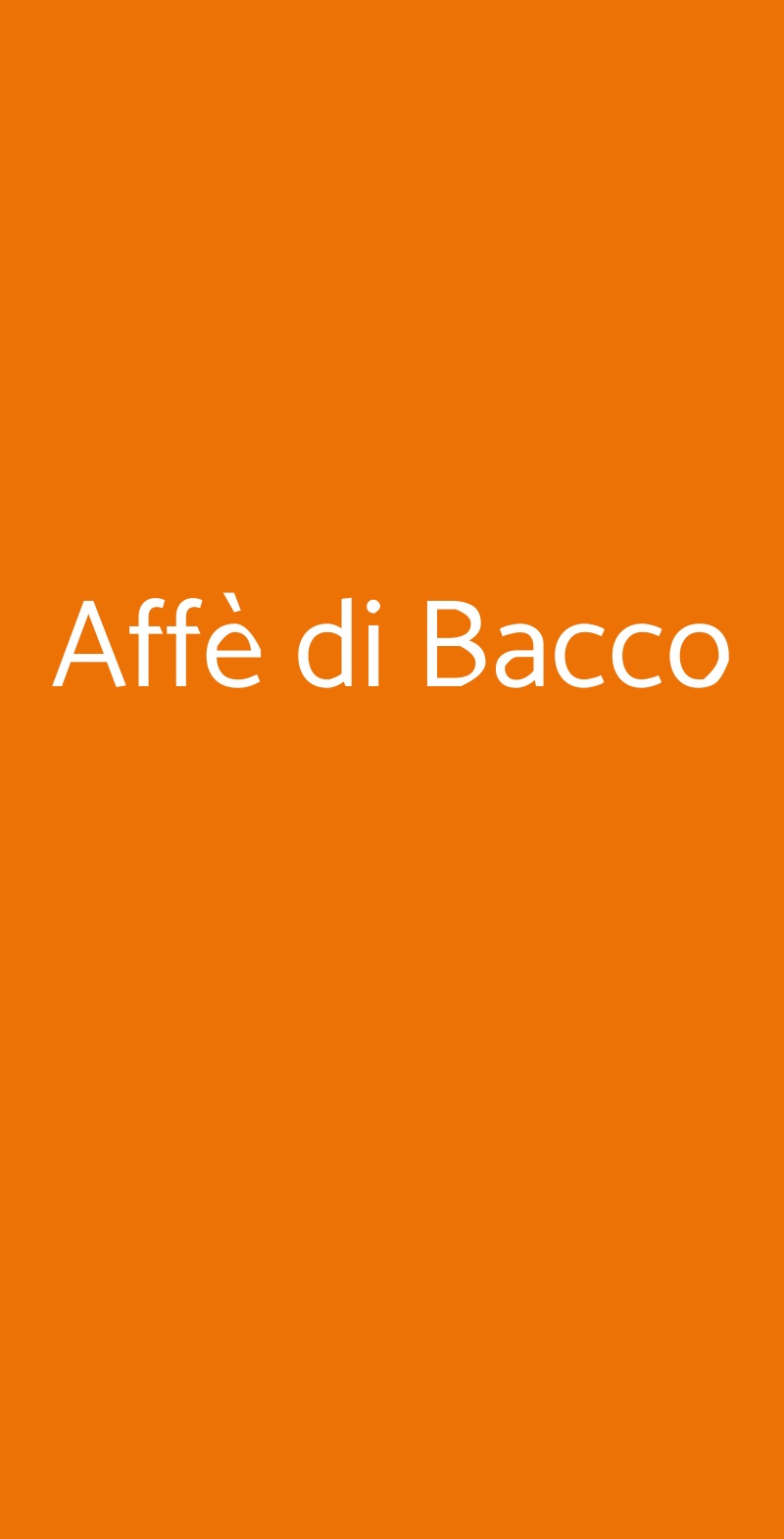 Affè di Bacco Firenze menù 1 pagina