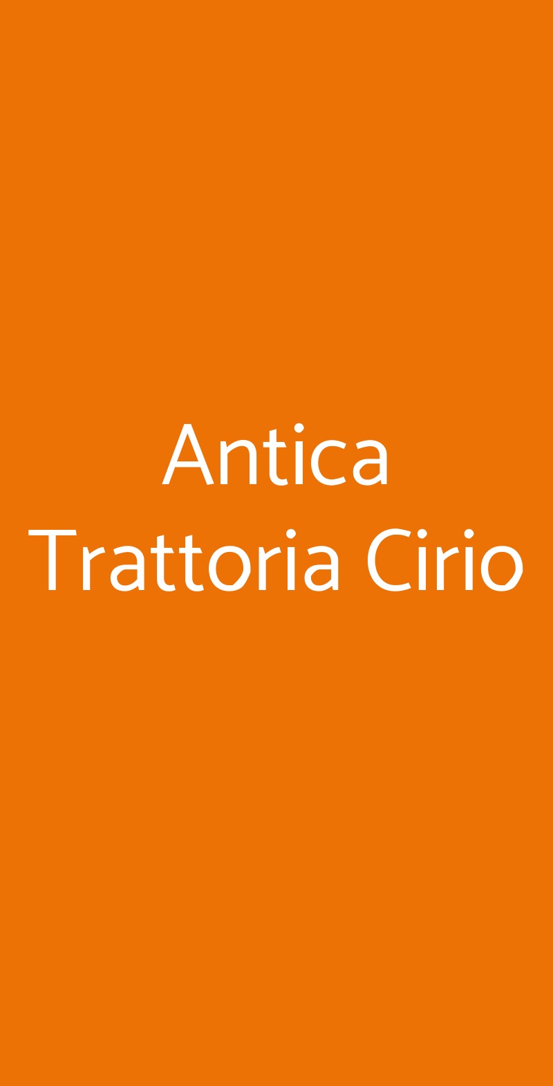 Antica Trattoria Cirio Torino menù 1 pagina