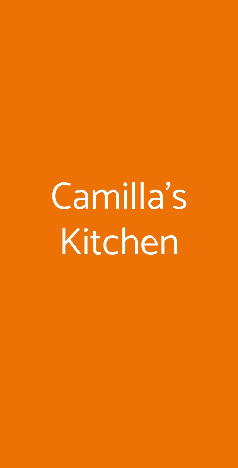 Camilla's Kitchen Torino menù 1 pagina