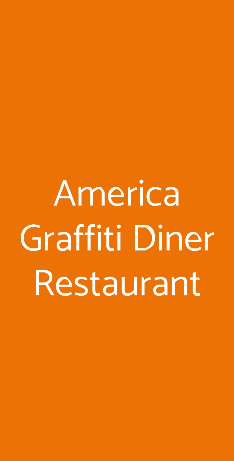 America Graffiti Diner Restaurant  Rivoli menù 1 pagina