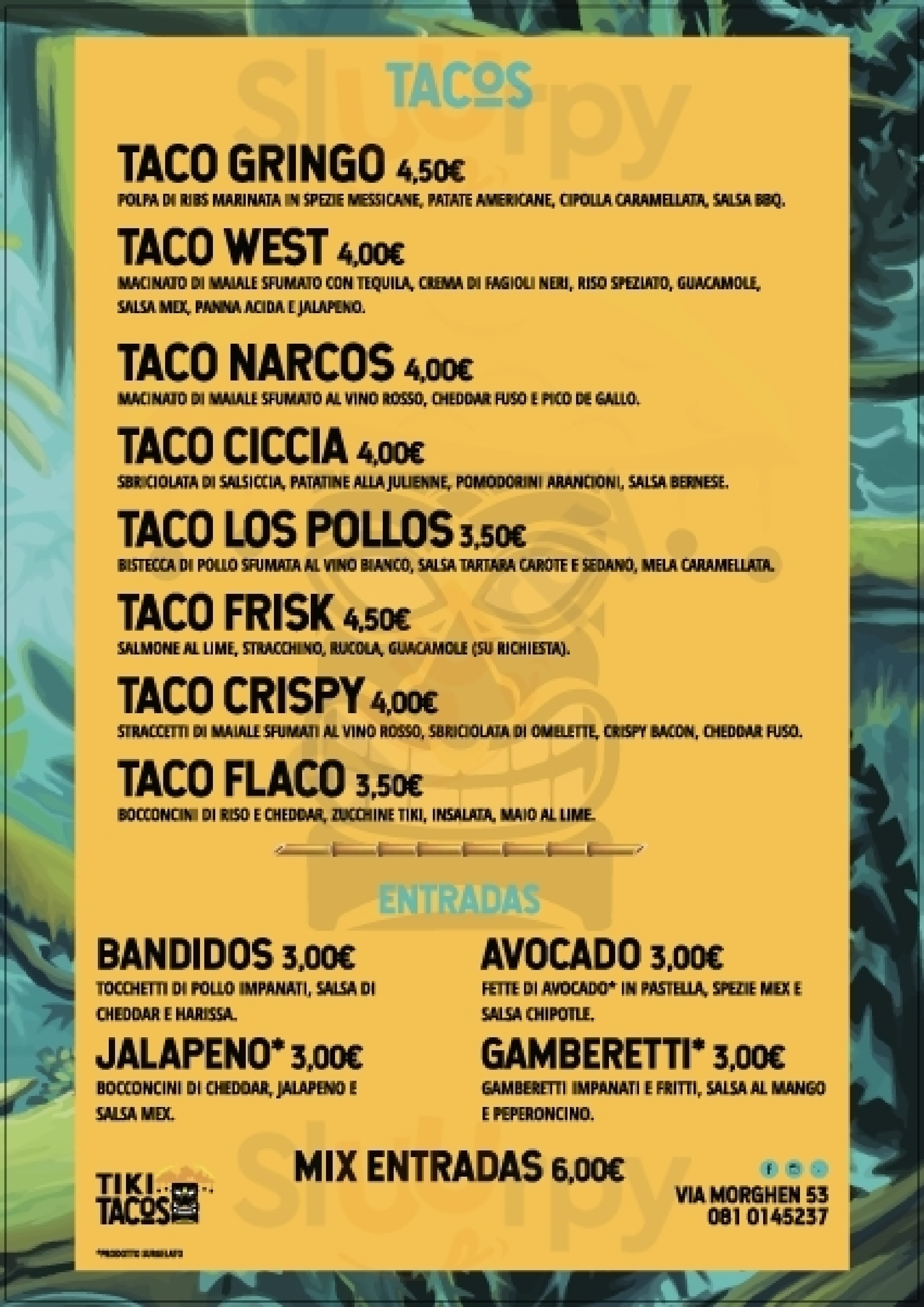 Tiki Tacos Napoli menù 1 pagina