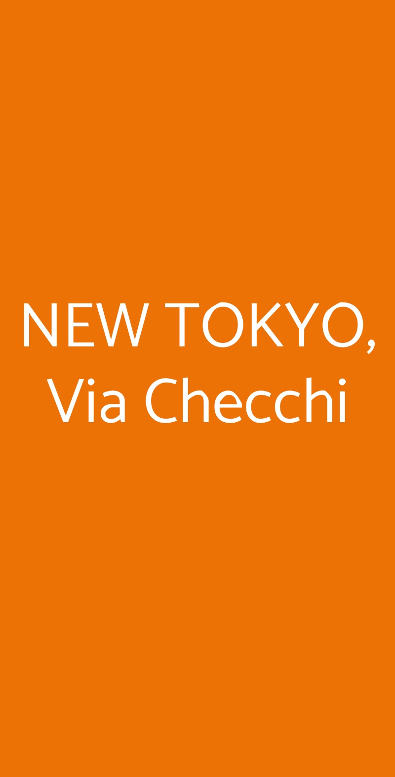 NEW TOKYO, Via Checchi Roma menù 1 pagina