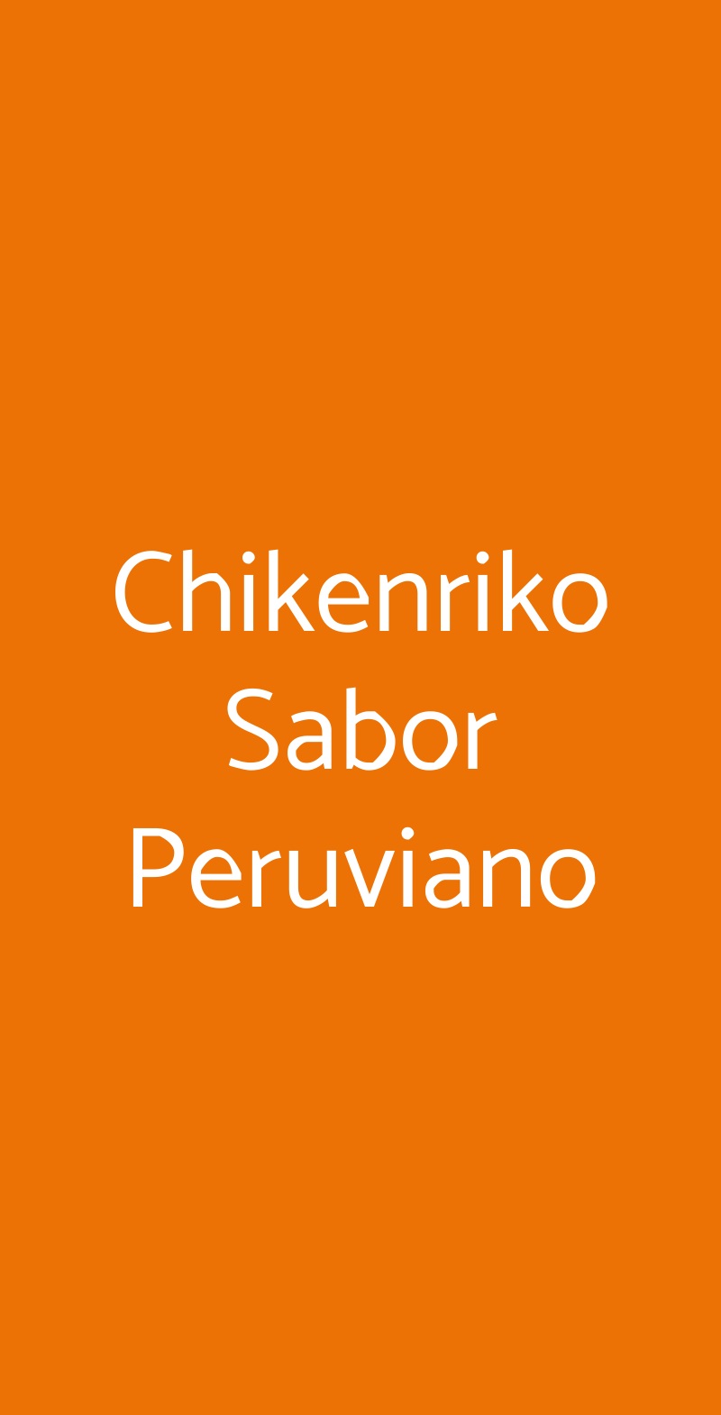 Chikenriko Sabor Peruviano Torino menù 1 pagina