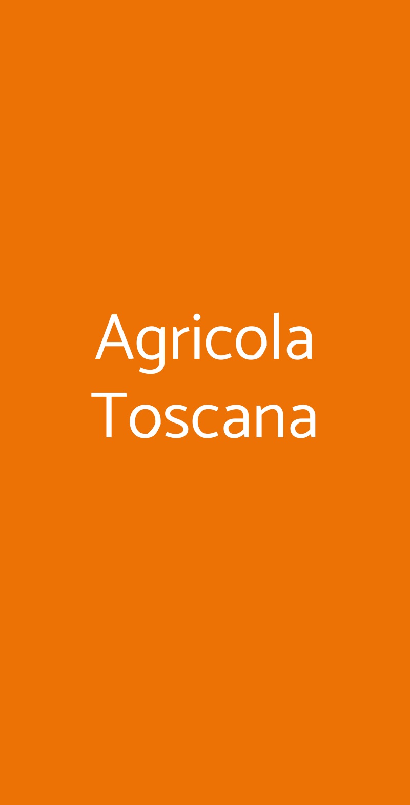 Agricola Toscana Firenze menù 1 pagina