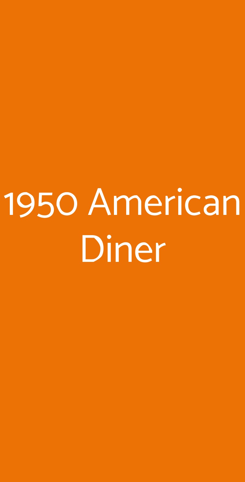 1950 American Diner Calenzano menù 1 pagina