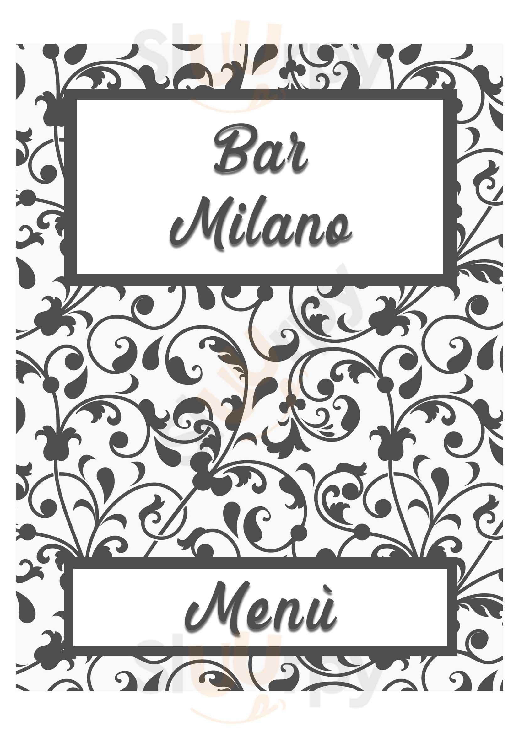 Bar Milano Rimini menù 1 pagina