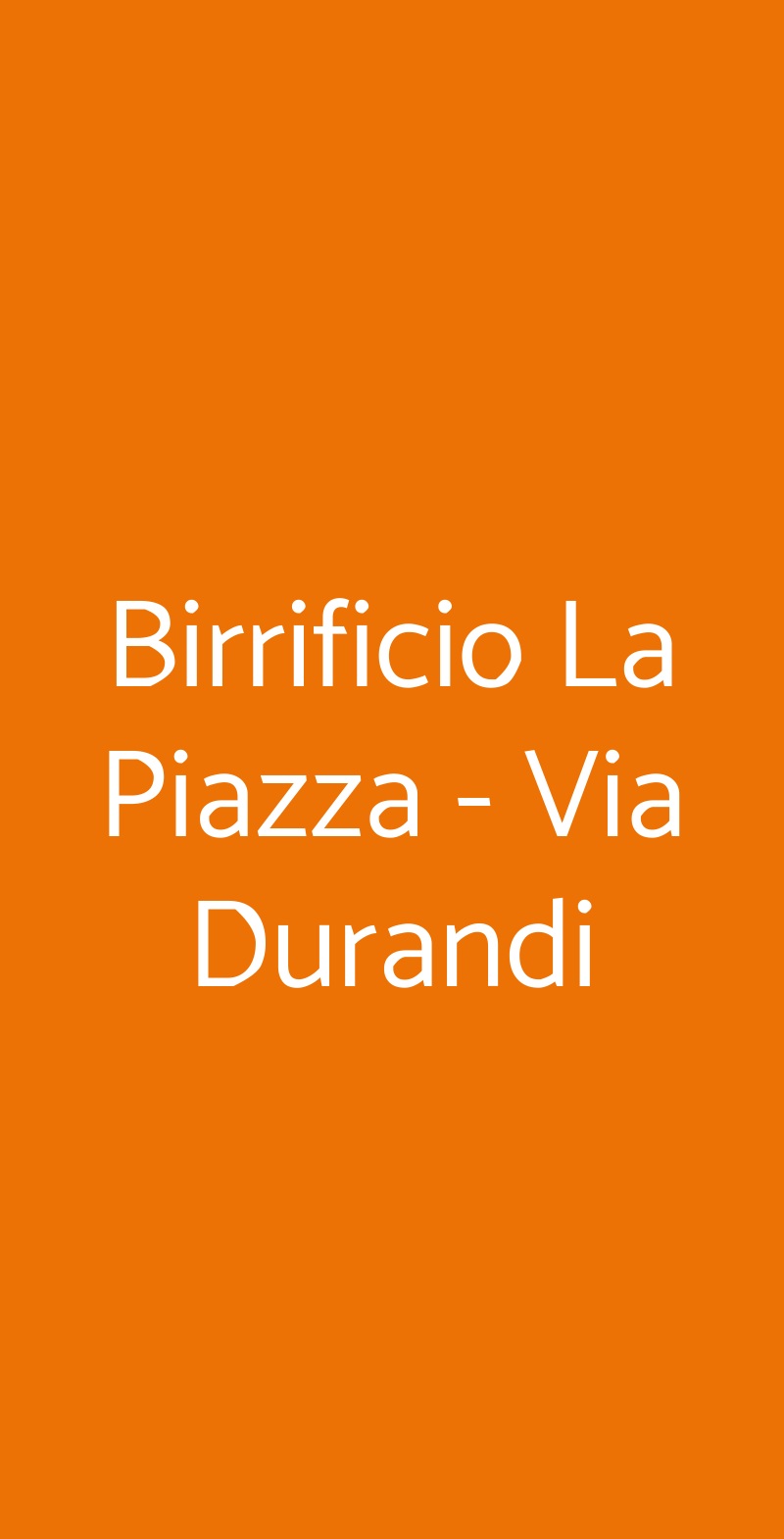 Birrificio La Piazza - Via Durandi Torino menù 1 pagina