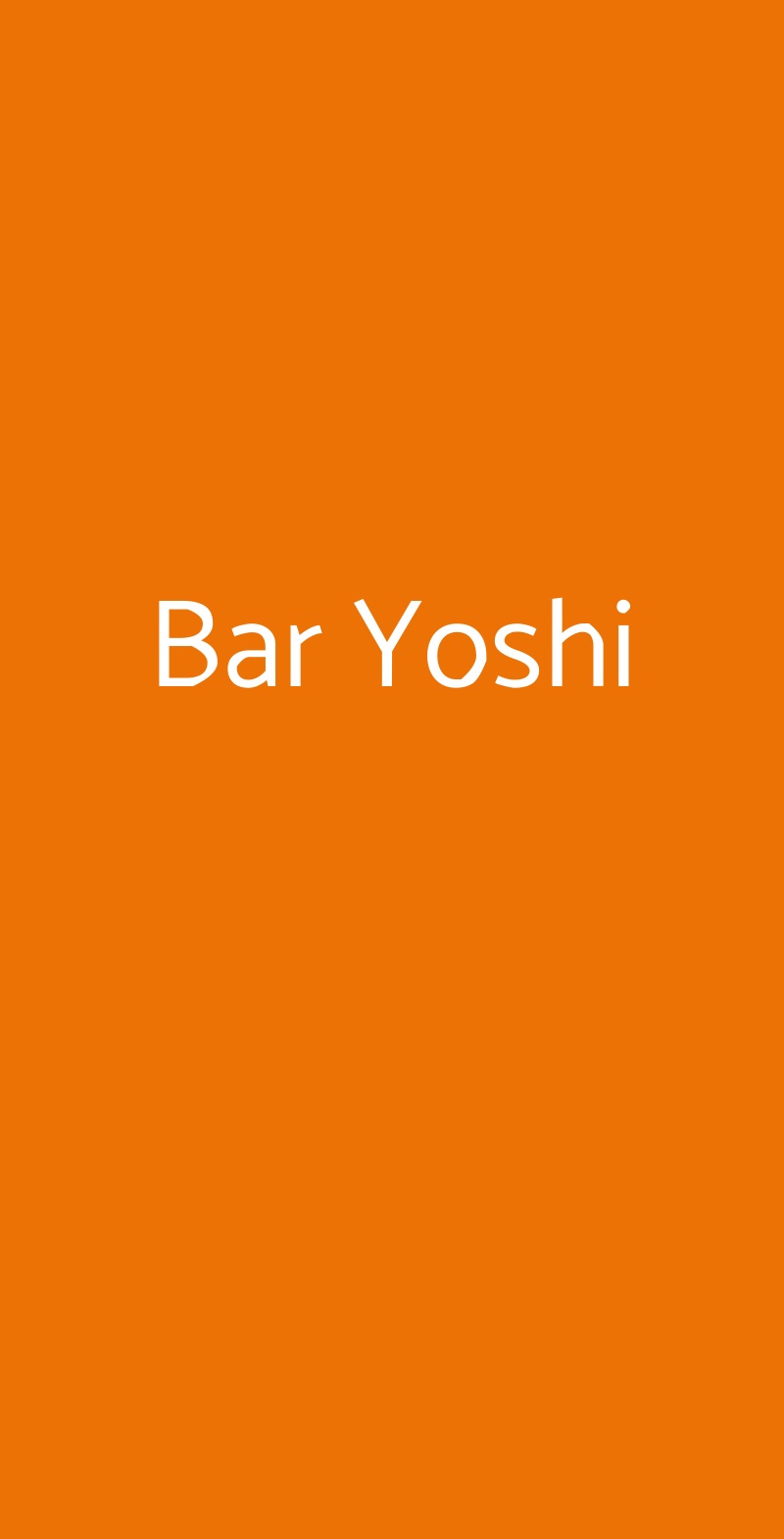 Yoshi Bar Torino menù 1 pagina