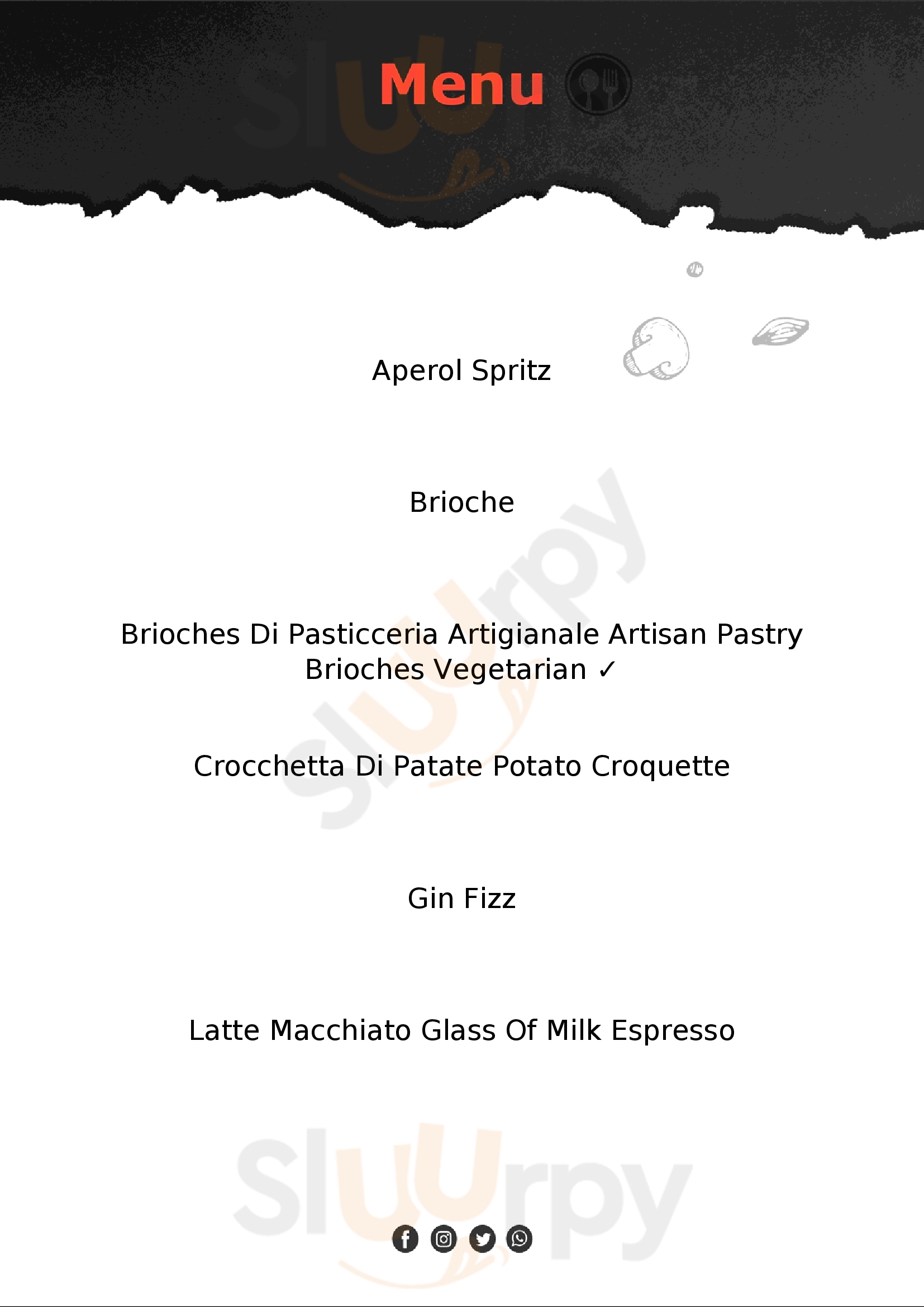 Nizza Café Verona menù 1 pagina