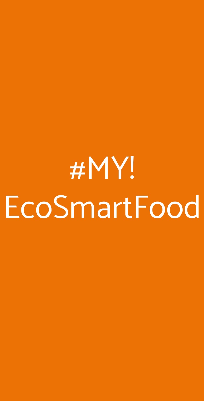 #MY! EcoSmartFood Torino menù 1 pagina