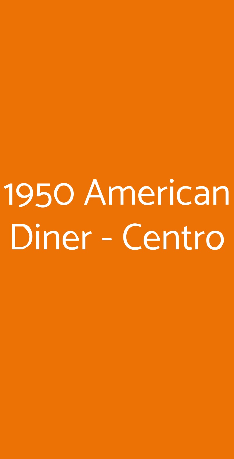 1950 American Diner - Centro Firenze menù 1 pagina