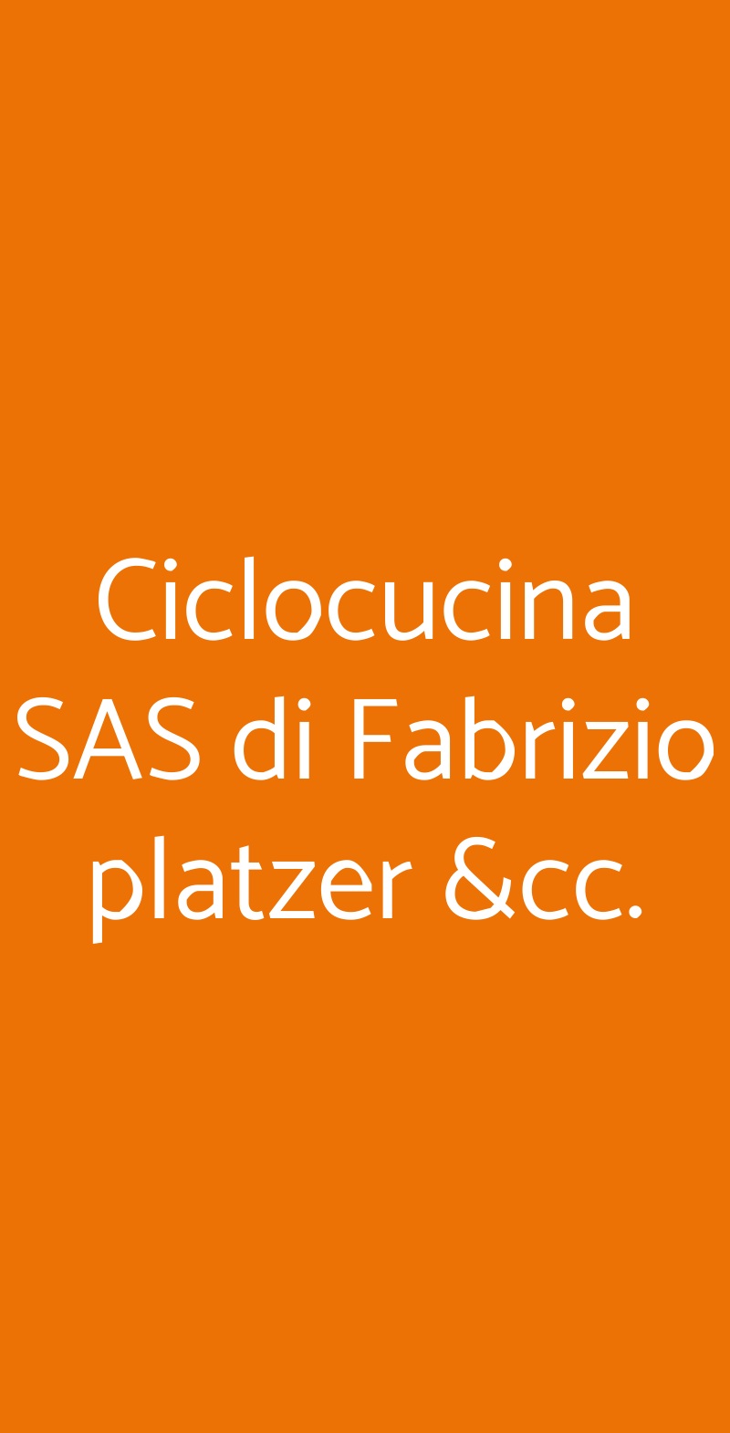 Ciclocucina SAS di Fabrizio platzer &cc. Torino menù 1 pagina