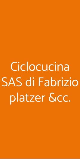 Ciclocucina Sas Di Fabrizio Platzer &cc., Torino