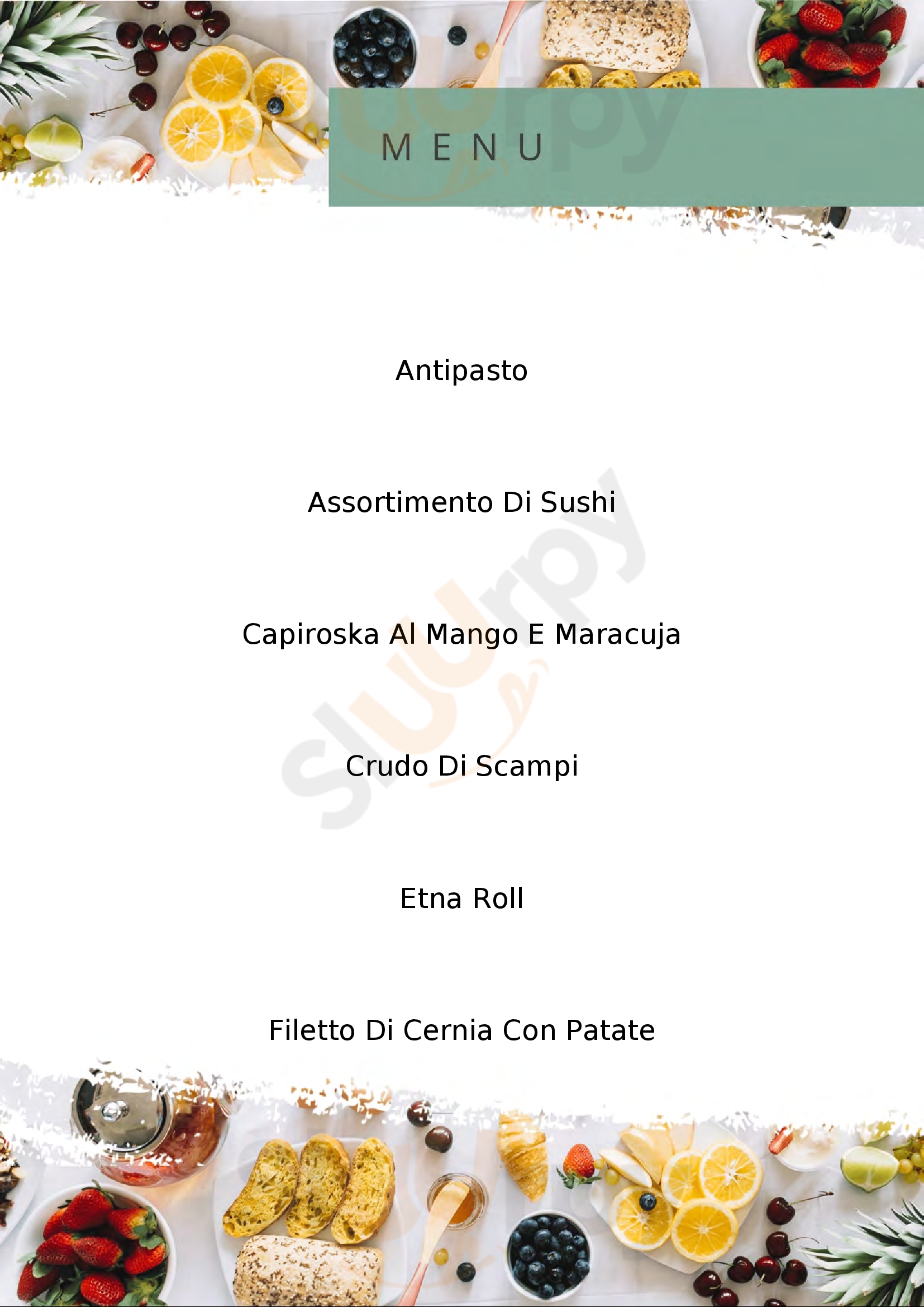 Kalé Terrazza Restaurant Catania menù 1 pagina