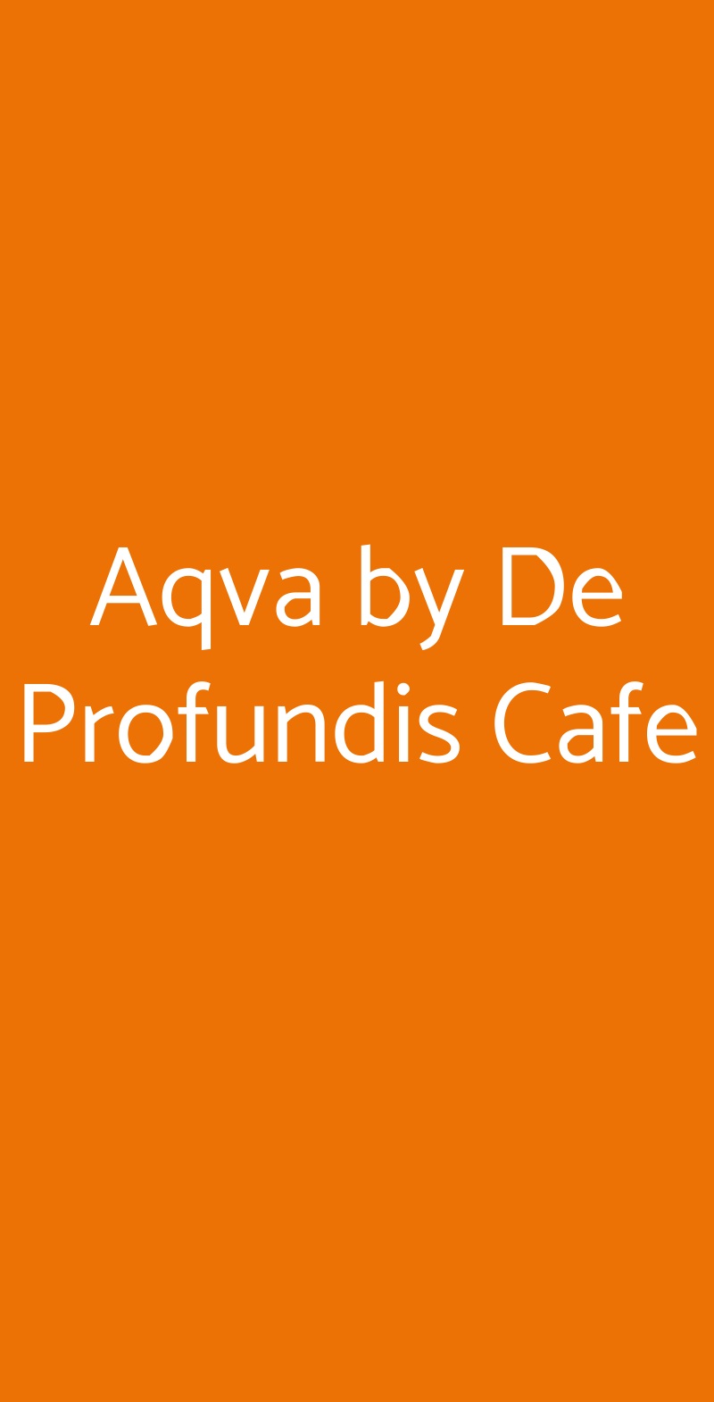 Aqva by De Profundis Cafe Figline e Incisa Valdarno menù 1 pagina