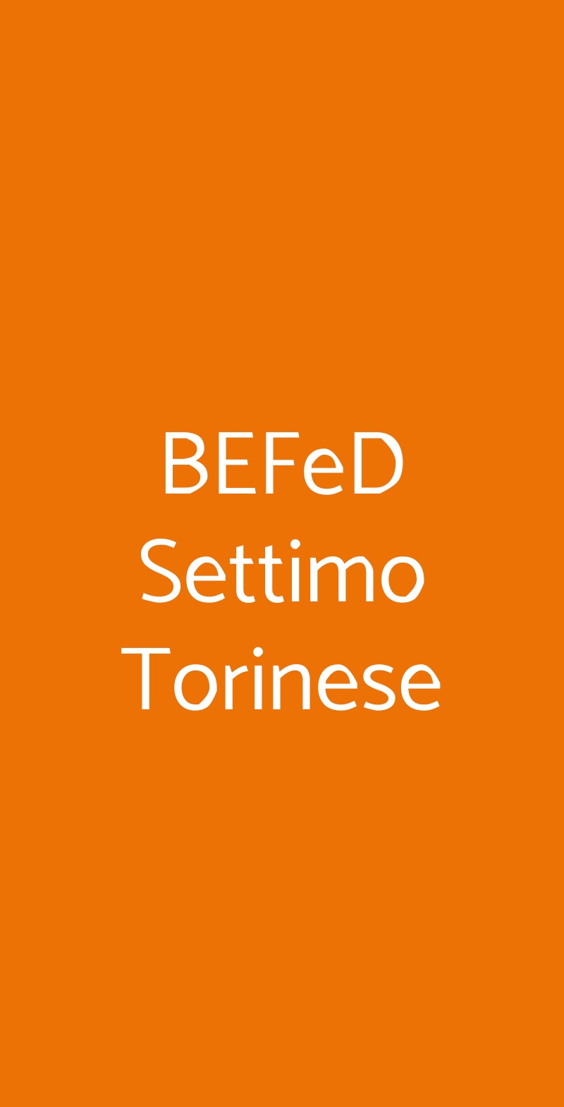 BEFeD Settimo Torinese Settimo Torinese menù 1 pagina
