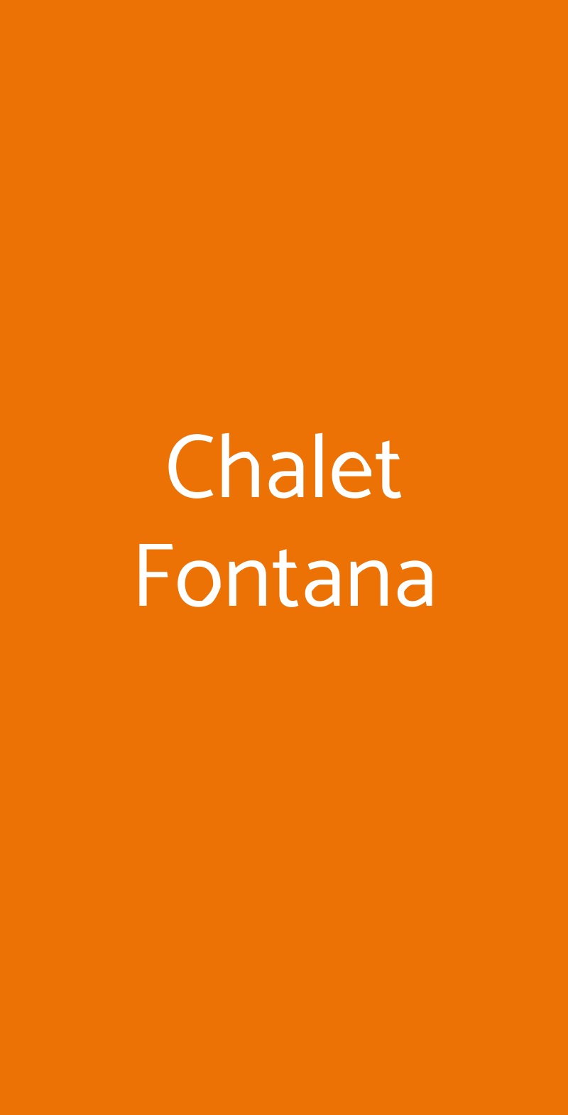 Chalet Fontana Firenze menù 1 pagina