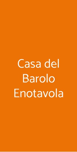 Casa Del Barolo Enotavola