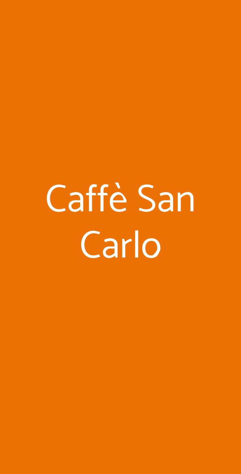 Caffè San Carlo Torino menù 1 pagina