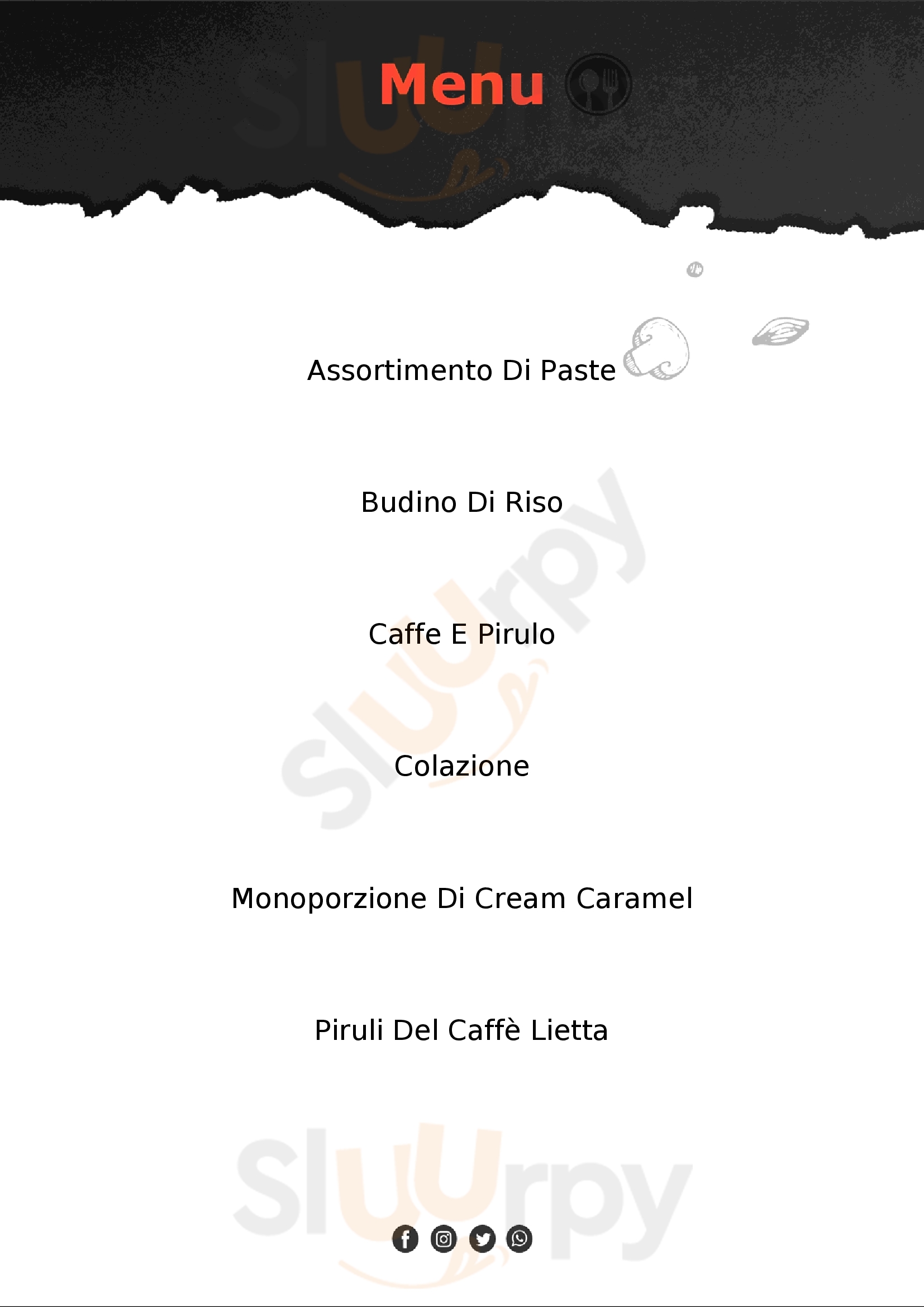 Caffè Lietta Firenze menù 1 pagina